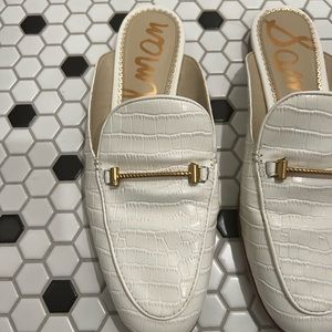 Sam Edelman Linnie bit white leather mules